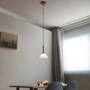 Helnys White Glass LED Pendant Light Fixture Nordic Modern Wood Ash Hanging Lamp