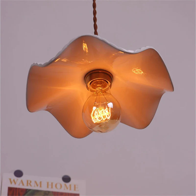 Helnys White Ceramic LED Pendant Light - Nordic Modern Design, Adjustable Hanging Lamp