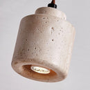 Helnys LED Hanging Light Fixture Yellow Travertine Nordic Modern Adjustable Pendant Lamp