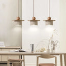 Helnys Adjustable LED Pendant Chandelier Vintage Loft Wood Stone Hang Lamp