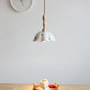 Helnys Butterfly Ceramic LED Pendant Lamp with Wooden Handle Copper Socket