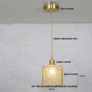 Helnys Crystal Glass LED Pendant Light Fixture American Style Luxury Hang Lamp