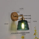 Helnys Clear Glass Wall Lights with Pull Chain Switch and Brass Finish