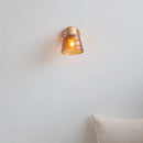 Helnys Amber Glass LED Wall Lamp Sconce for Stair, Living Room, and Makeup Mirror