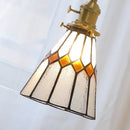 Helnys Tiffany Style Walnut Wood LED Pendant Lights with Copper Knob Switch