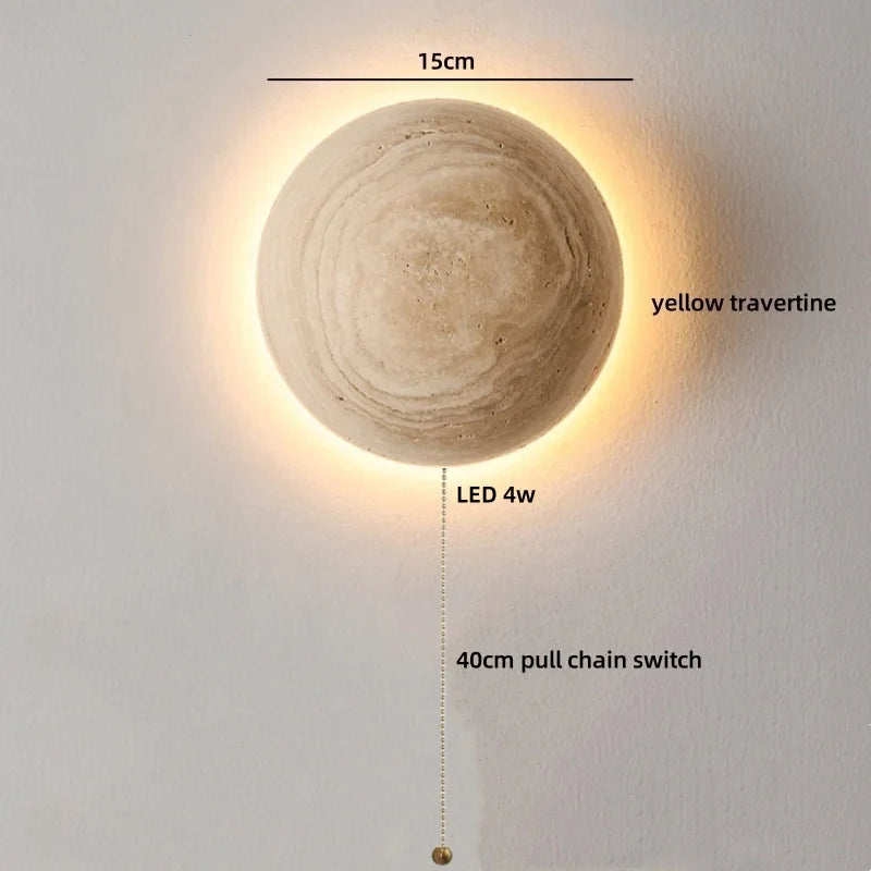 Helnys Yellow Stone Glass LED Square Wall Light for Modern Home Decor