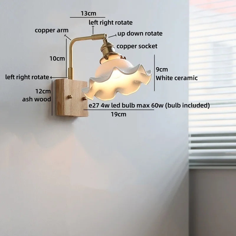 Helnys Ceramic LED Wall Lamps, Warm Light, Nordic Modern Design