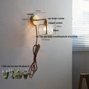 Helnys Nordic LED Glass Wall Lights with Brass Pull Chain Switch