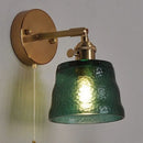 Helnys Clear Glass Wall Lights with Pull Chain Switch and Brass Finish