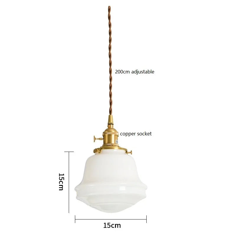 Helnys Glass LED Pendant Lights with Copper Socket - Nordic Modern Hanging Lamp