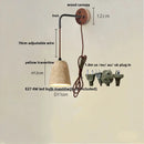 Helnys Yellow Travertine LED Wall Lamp Sconce with Pull Chain Switch