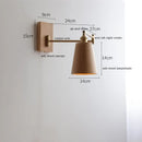 Helnys LED Wall Sconce Lamp Walnut Ash Wood with Pull Chain Switch