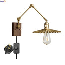 Helnys Copper Arm LED Wall Sconce Pull Chain Switch Nordic Luminaria