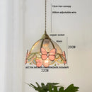 Helnys Tiffany Butterfly Glass LED Pendant Lights: Nordic Modern Kitchen Fixture with Adjustable Wire