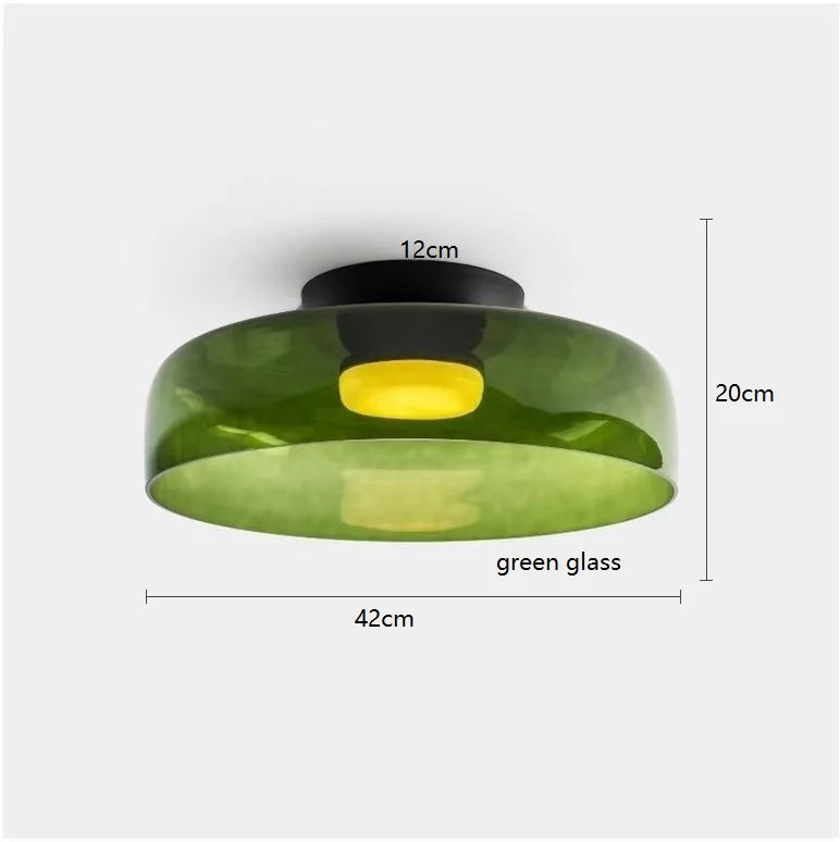 Helnys Amber Glass LED Pendant Lights - Nordic Modern Hanging Lamp