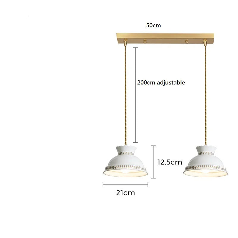 Helnys Butterfly Ceramic Copper LED Pendant Lamp, Nordic Modern Hanglamp for Home Indoor Decor