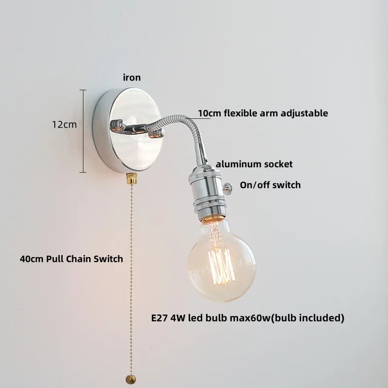Helnys Colorful Glass Bedside Lamp Sconce | Flexible Arm LED Wall Lights | Modern Nordic Design