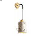 Helnys Japanese LED Wall Light with Wooden Pull Chain Switch