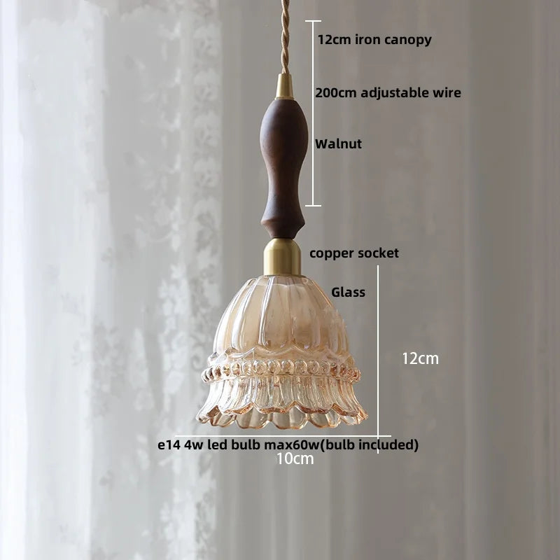 Nordic White Pink Glass Pendant Light by Helnys - Modern Adjustable Kitchen Fixture