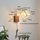 Helnys Cube Glass LED Wall Lights with Pull Chain Switch for Modern Decor