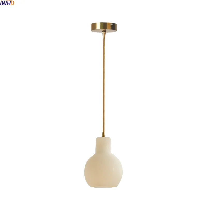 Helnys White Marble LED Pendant Light for Bathroom and Hotel Room