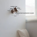 Helnys Nordic Modern Walnut Wood Wall Light with LED, Glass Shade & Pull Chain Switch