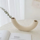 Helnys Ceramic Crescent Moon Vase - Creative Flower Pot for Home Decor