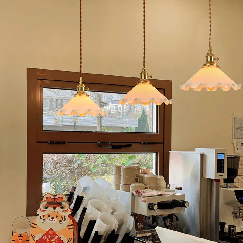 Helnys Nordic Glass LED Pendant Lamp for Coffee Bedroom Living Room