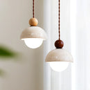 Helnys Wabi Sabi LED Pendant Lamp Yellow Travertine for Bedroom Home Decoration