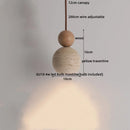 Helnys Stone Wood LED Pendant Lights with White Glass Ball - Nordic Modern Hanging Lamp