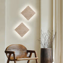 Helnys Square Yellow Travertine LED Wall Lamp Sconce for Bedroom & Restaurant
