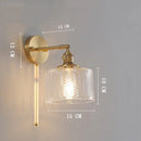 Helnys Clear Glass LED Wall Lights Copper Pull Chain Switch Modern Wandlamp