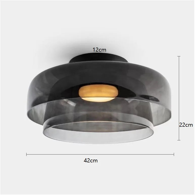 Helnys Amber Glass LED Pendant Lights - Nordic Modern Hanging Lamp