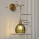 Helnys Glass Wall Lamp LED Adjustable Indoor Modern Nordic Pull Chain Switch