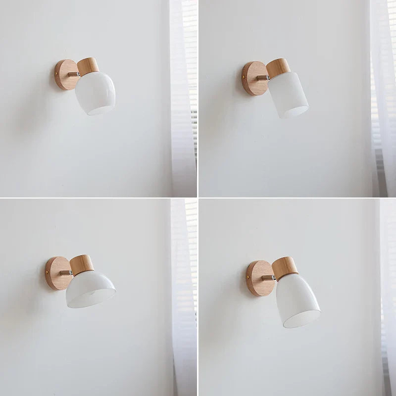 Helnys White Glass LED Wall Sconce Modern Home Decor Stair Light