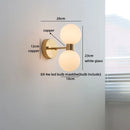 Helnys LED Wall Lamps 2 Heads White Glass Stair Light Pull Chain Switch