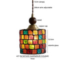 Helnys Round LED Pendant Light - Japan Style Chandelier Wood/Ceramic/Copper