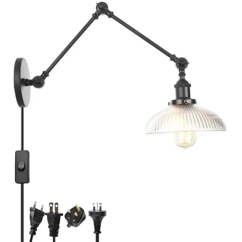 Helnys Swing Arm LED Wall Lights for Home Decor and Bedside Lamp
