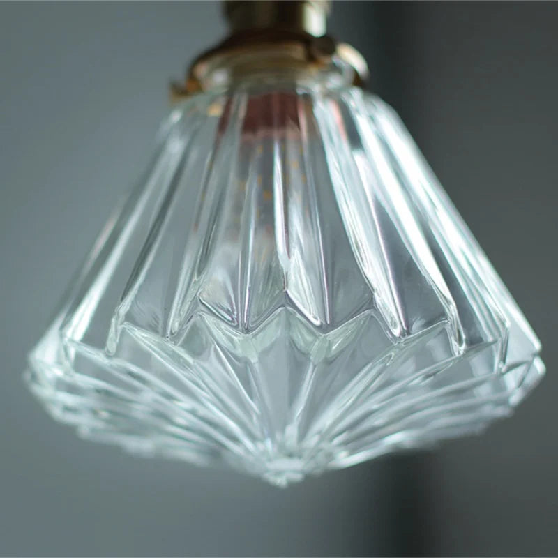 Helnys Modern Glass Pendant Lamp with Adjustable Copper Socket for Home Decor