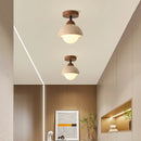 Helnys Nordic Modern LED Ceiling Light Yellow Stone Wood White BallLuxury Ceiling Lamp