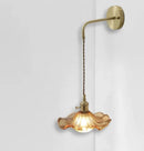 Helnys LED Pull Chain Wall Sconce White Ceramic Lampshade Copper Arm Elegant Modern Wall Lamp