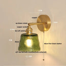 Helnys Rotatable Flower Glass Wall Lamp Copper Stair Light Fixtures