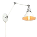 Helnys Vintage White LED Wall Sconce with Pull Chain Switch