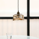 Helnys Vintage Industrial Amber Glass LED Pendant Light Fixture