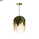 Helnys Green Yellow LED Pendant Light Fixture, Stylish Coffee Table Decoration