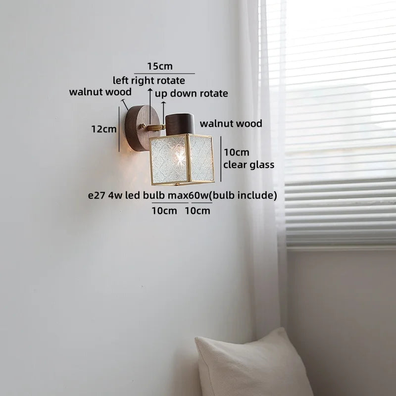 Helnys White Glass LED Wall Light Children's Room Modern Nordic Decor Bedside Lamp