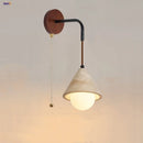 Helnys White Glass LED Wall Light Fixture Modern Nordic Bedroom Sconce