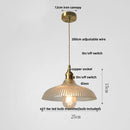 Helnys Modern LED Pendant Lamp Brass Switch Clear Glass Dining Room Light