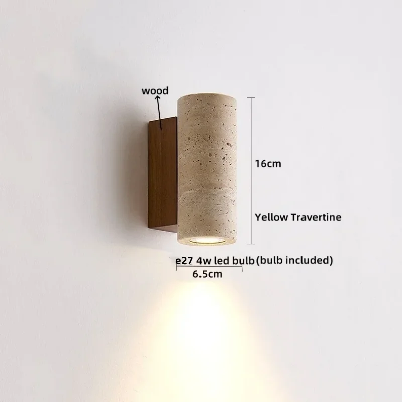Nordic Modern Helnys Wood Canopy LED Wall Lights Iron Bedside Lamp