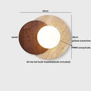 Helnys Round LED Wall Lamp Yellow Travertine Wood Modern Nordic Light